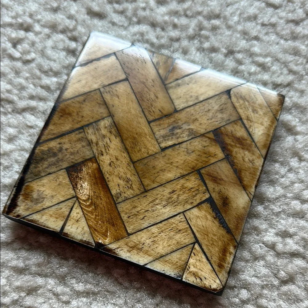 Williams Sonoma Tan Bone Coasters